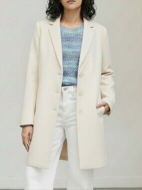 Banana Republic Wool Blend Unlined Double-Face Topcoat Jacket Coat